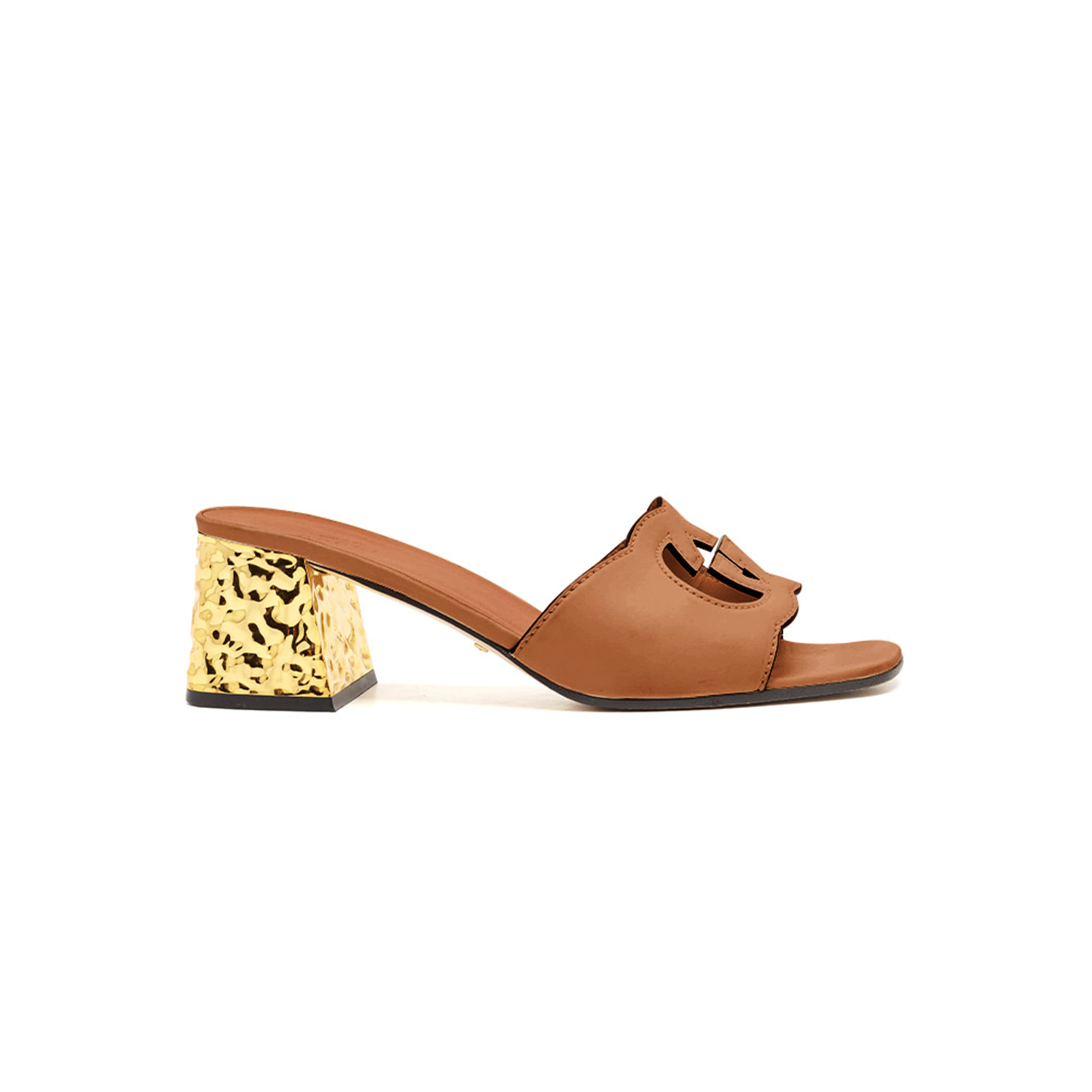GUCCI LEATHER CUTOUT INTERLOCKING G PUMPS 